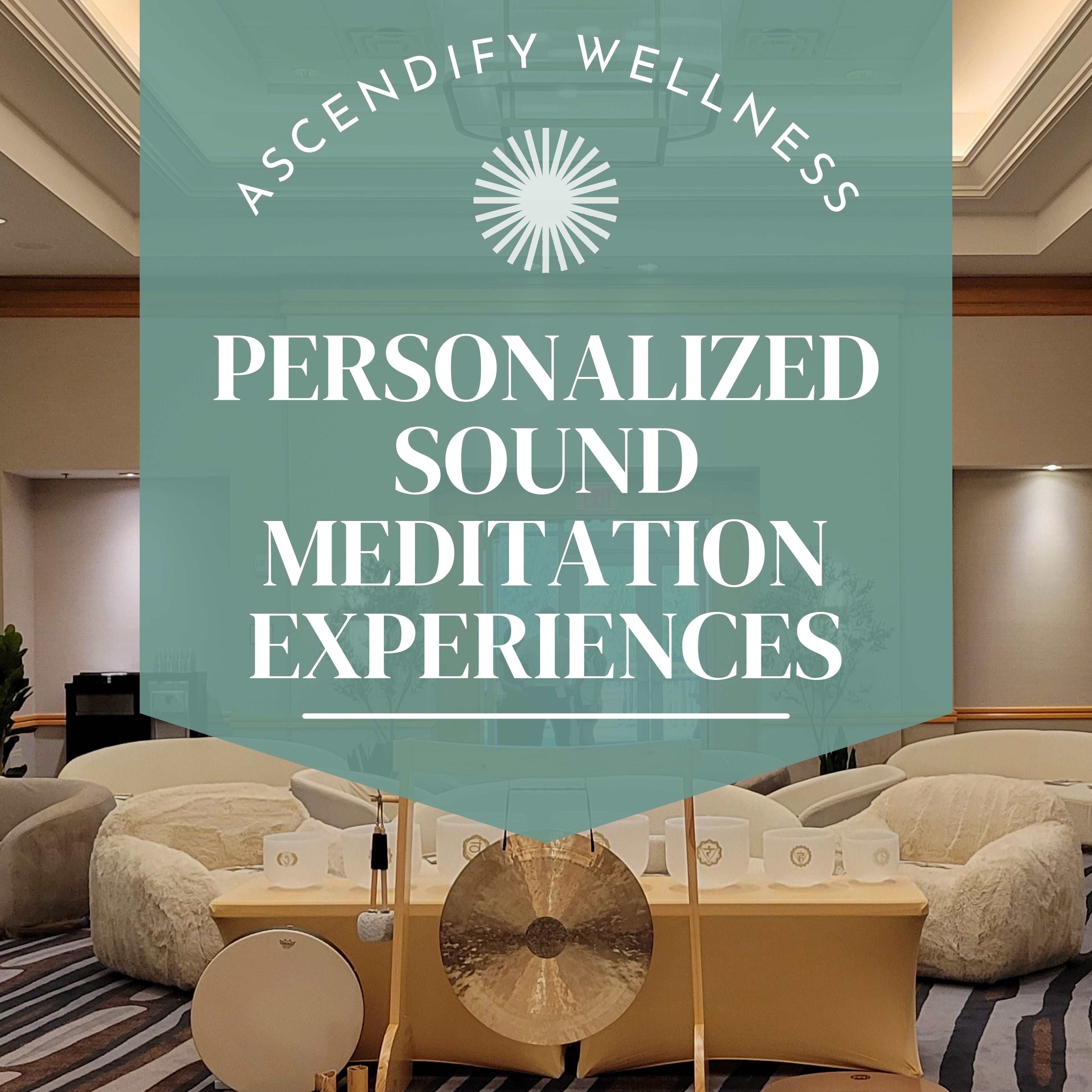 Ascendify Wellness provides personalized sound meditation experiences to travelers in a luxury hotel with meditation instruments.