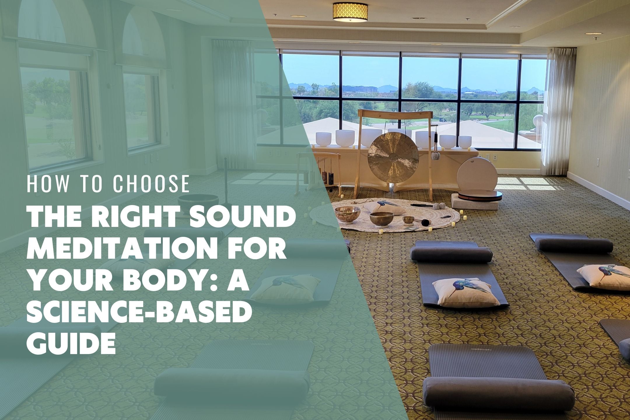 Ascendify Wellness Sound Meditation set-up with golf course views blog cover image