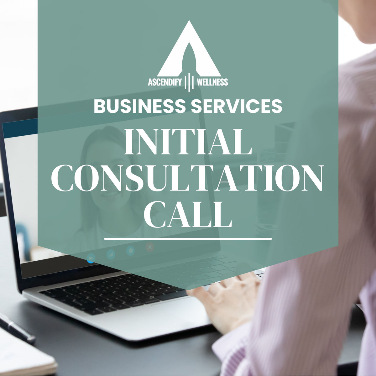 Promotional image for Ascendify Wellness Business Services featuring text overlay &